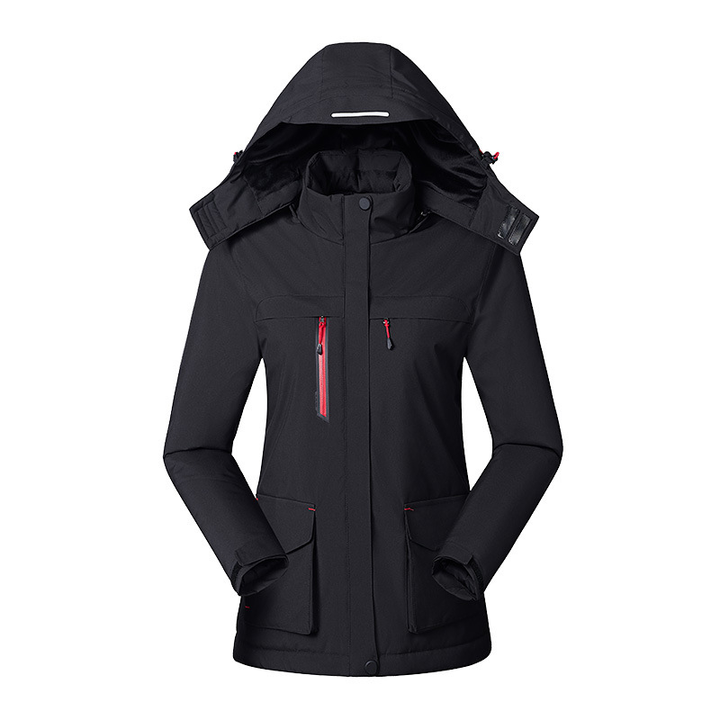 Stay warm & comfortable in this women's USB powered heated jacket, essential winter apparel for cold weather.