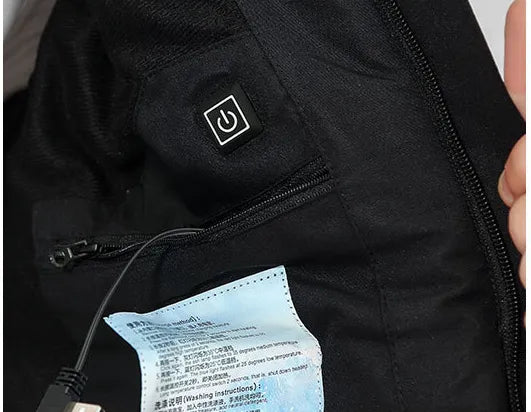 Detail of plush lining inside women's USB heated hooded jacket