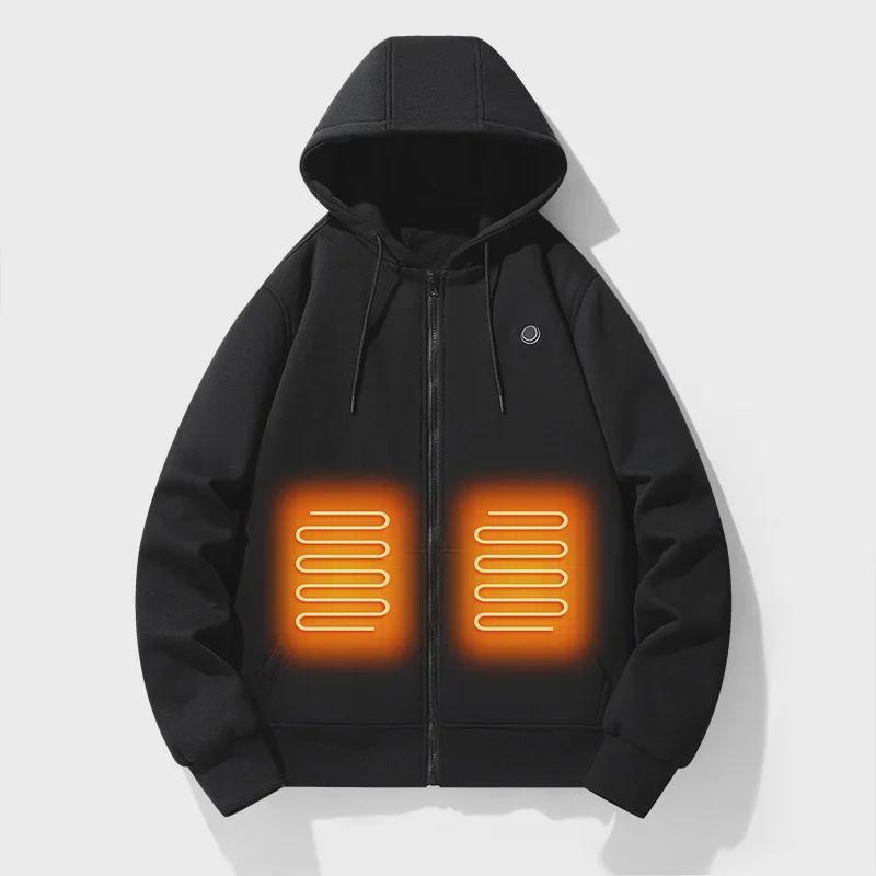 Side view of the women's casual heated jacket, highlighting its comfortable design.