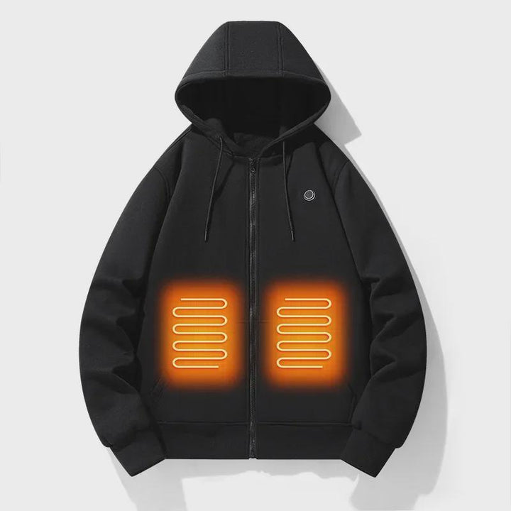 Side view of the women's casual heated jacket, highlighting its comfortable design.