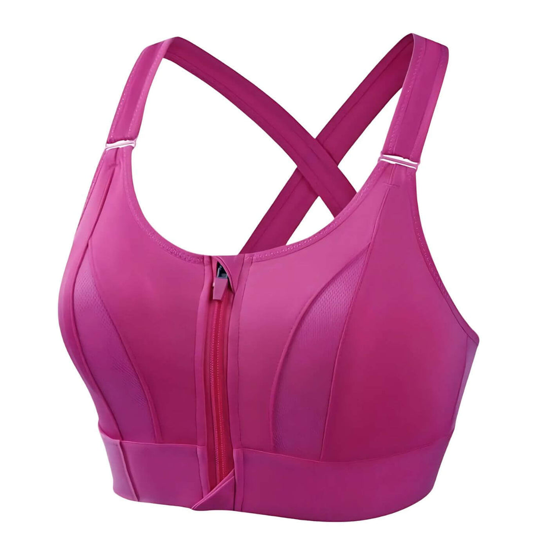 Breathable fabric technology featured in this high-support sports bra.