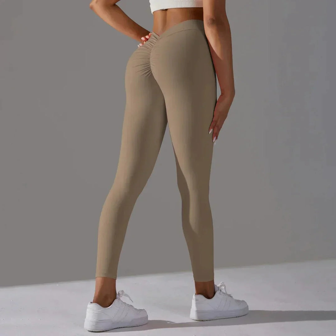 Athleisure style: Women's yoga pants with supportive compression and a trendy scrunch bum