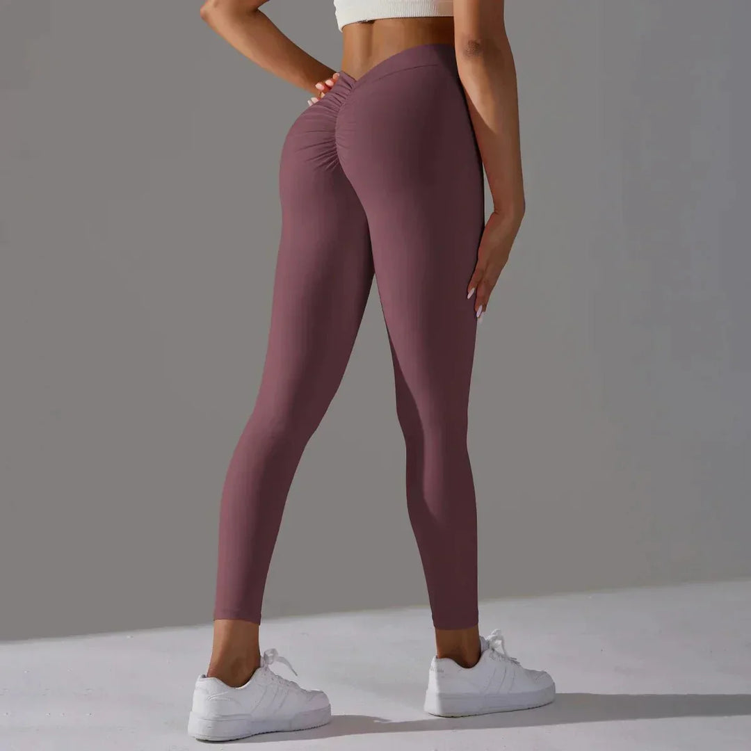 Performance fit: Compression yoga pants with a scrunch detail designed for active women