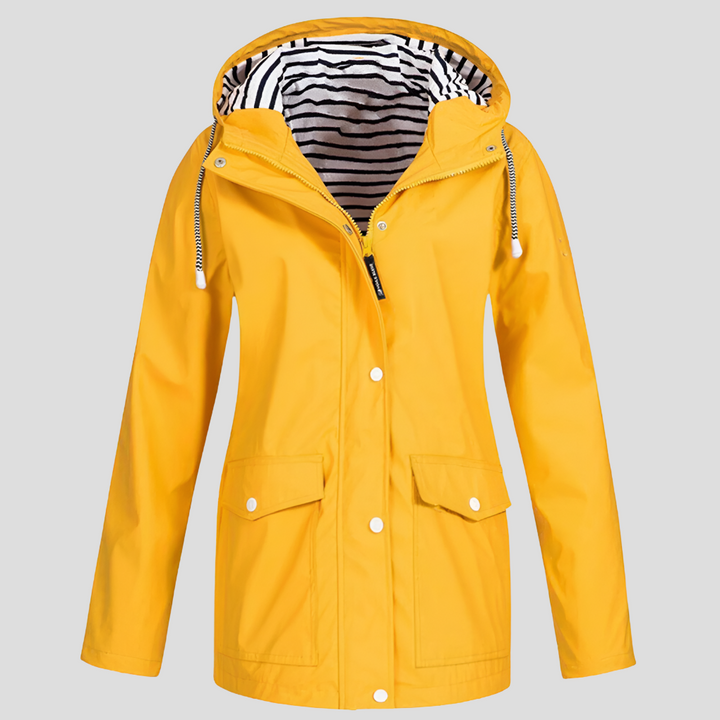 Women's hooded jacket, water and wind resistant for outdoor adventures