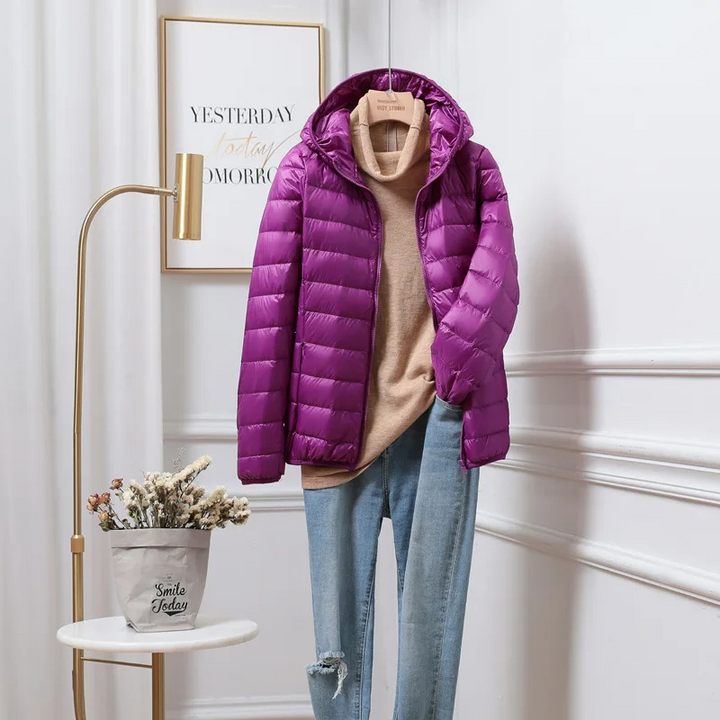 High-quality quilted puffer jacket designed for women's winter comfort