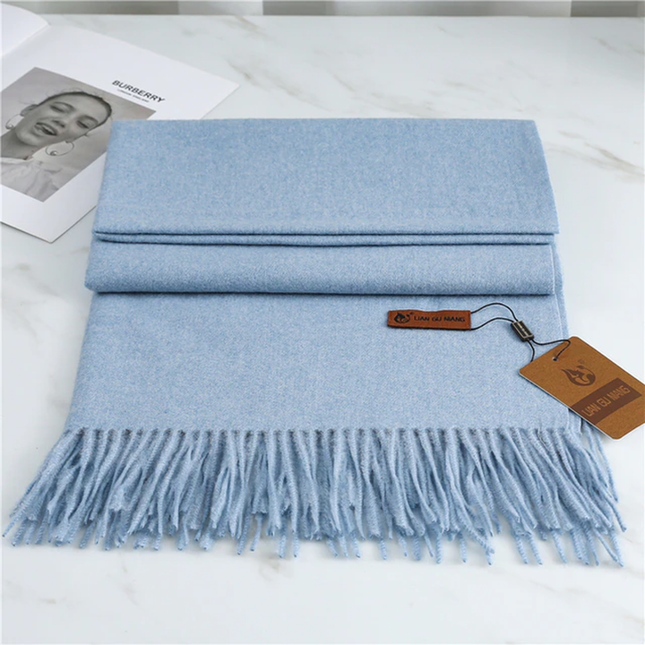 Colorful Krystal cashmere scarf adding warmth and style to any outfit