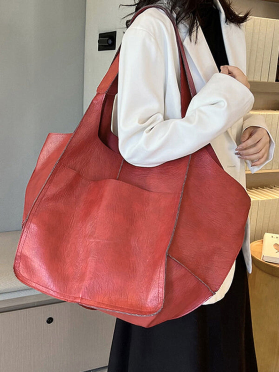 Women's large shoulder travel tote bag. Stylish everyday carryall handbag for women.