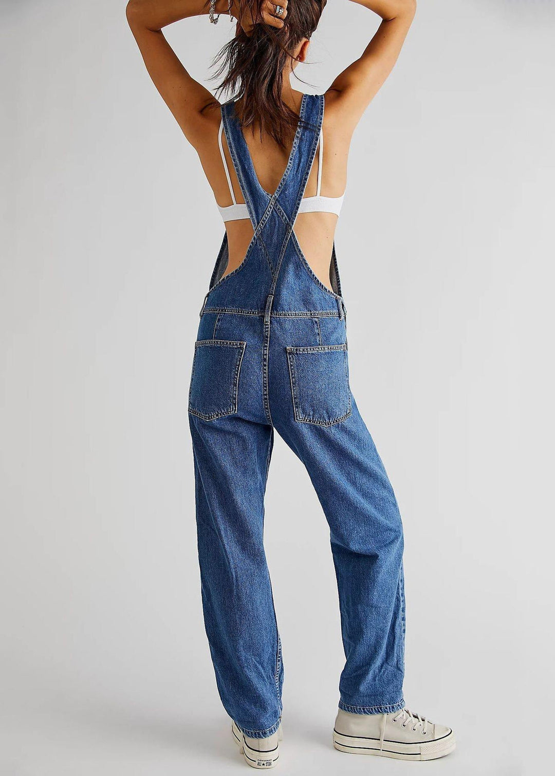 Effortless style: casual women's black sleeveless straight leg jumpsuit.