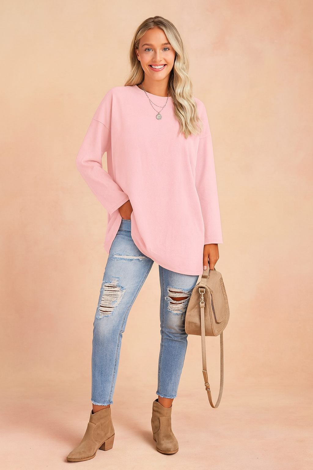 Effortless comfort meets style in this women's loose fit knit sweater.