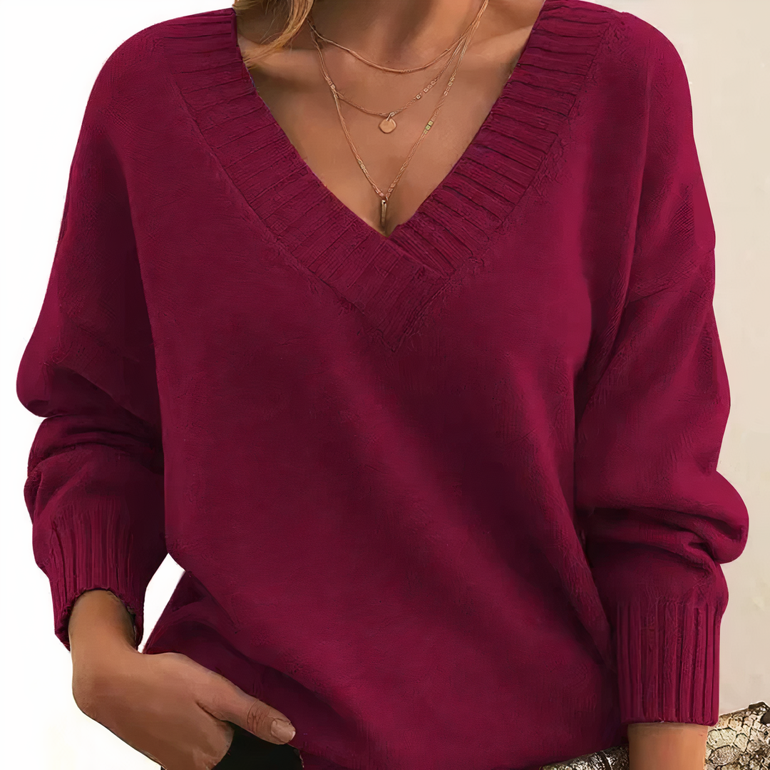 Soft and warm women's V-neck sweater, Isabella luxury knitwear