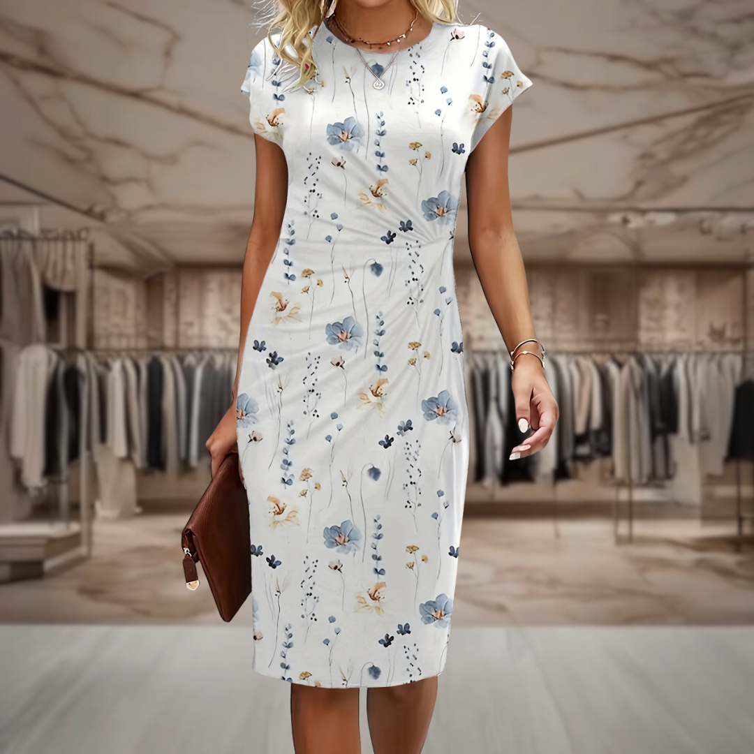 Women's Madi wrap midi dress in floral print, adjustable fit