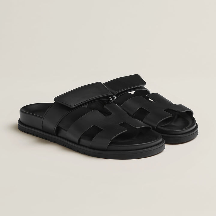 Women's modern flat slip-on sandals with stylish cut-out design