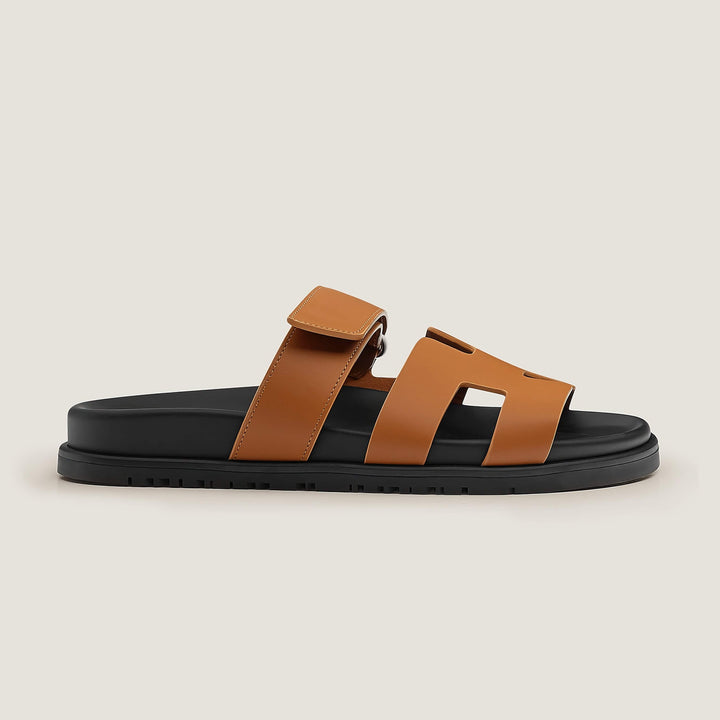 Designer inspired women's flat sandals, minimalist and modern