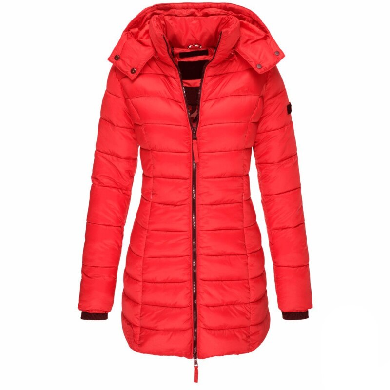 Detail of the premium insulation in the Olivia women's winter outerwear.