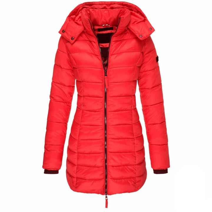 Detail of the premium insulation in the Olivia women's winter outerwear.