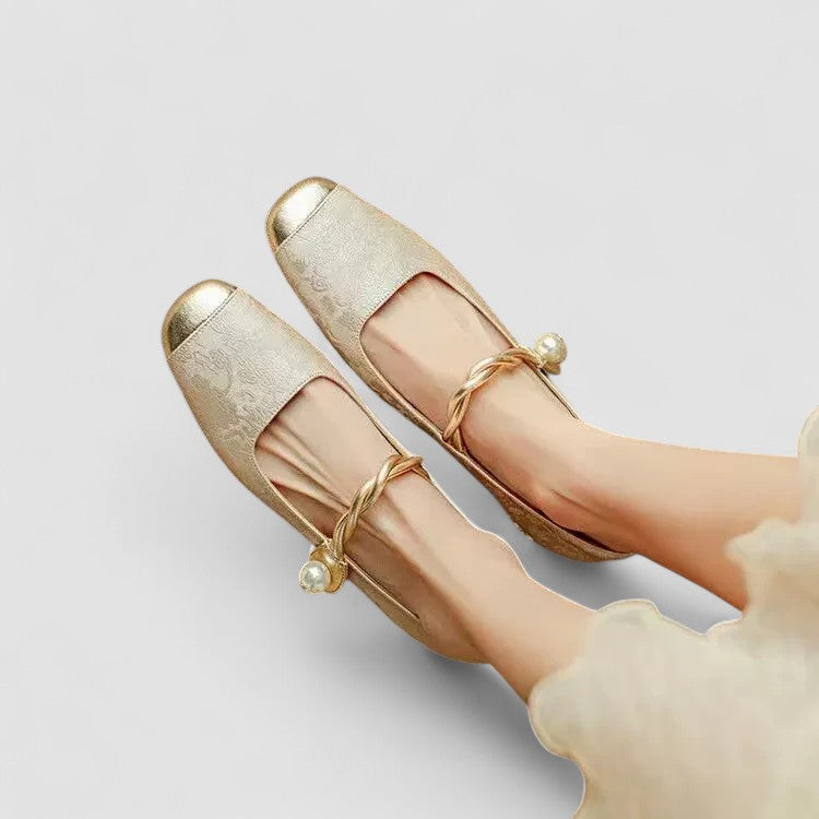 Side view of comfortable women's walking shoes with arch support