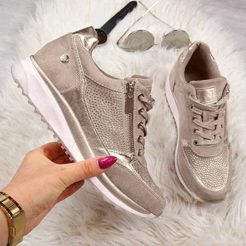Women's orthopedic hiking shoes, providing comfort, arch support & durability for outdoor trails.