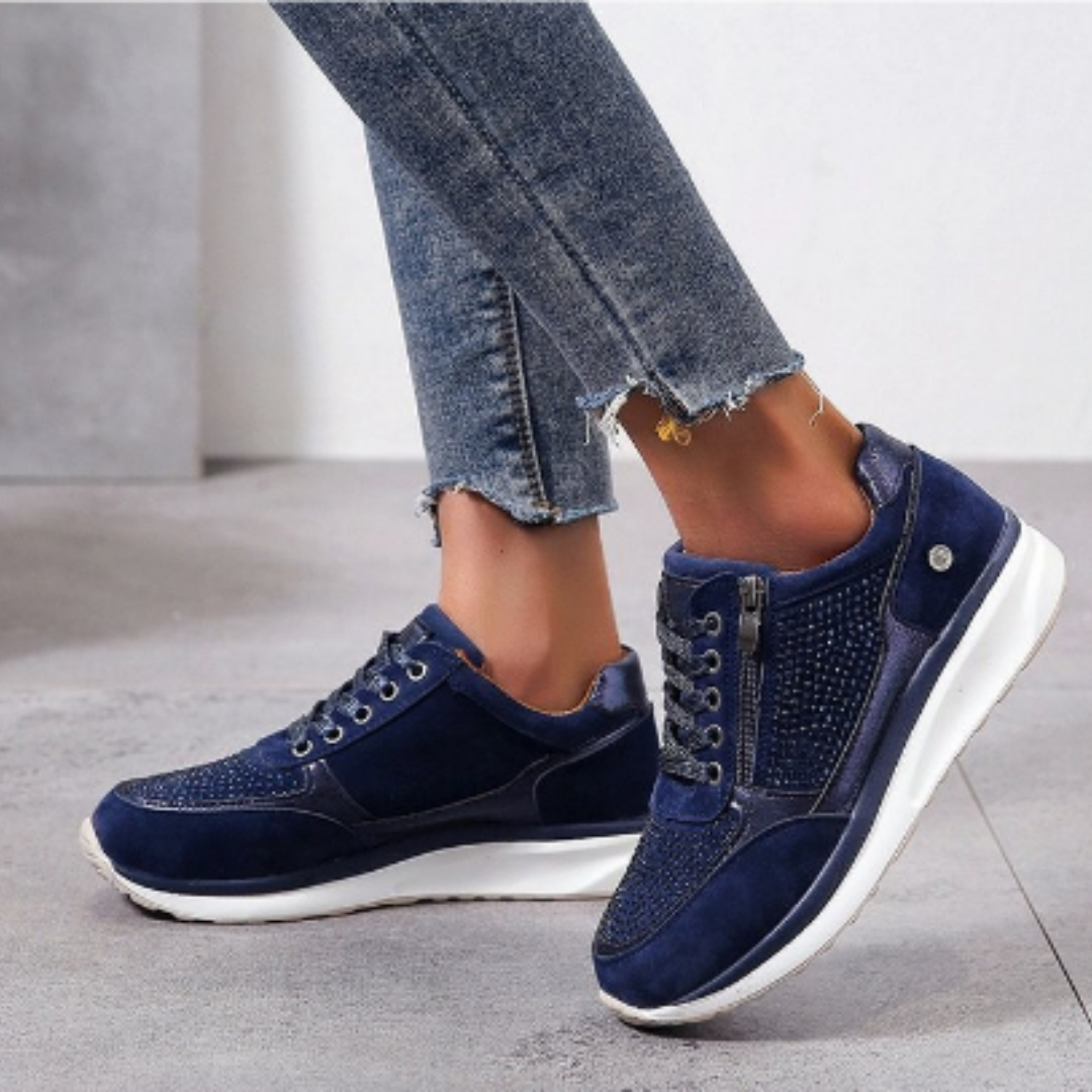 Durable women's orthopedic walking shoes with excellent arch support for foot health & all-day comfort.