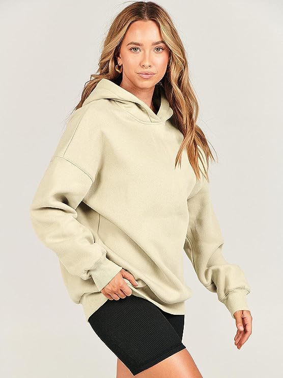 Relaxed fit women's oversize long sleeve hoodie, a comfy pullover for casual and everyday wear.