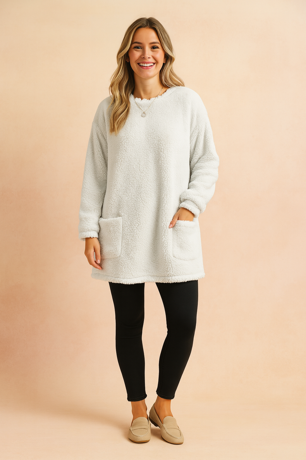 Women's long sleeve oversized casual sweater, a comfortable and versatile cozy knit pullover for winter fashion.