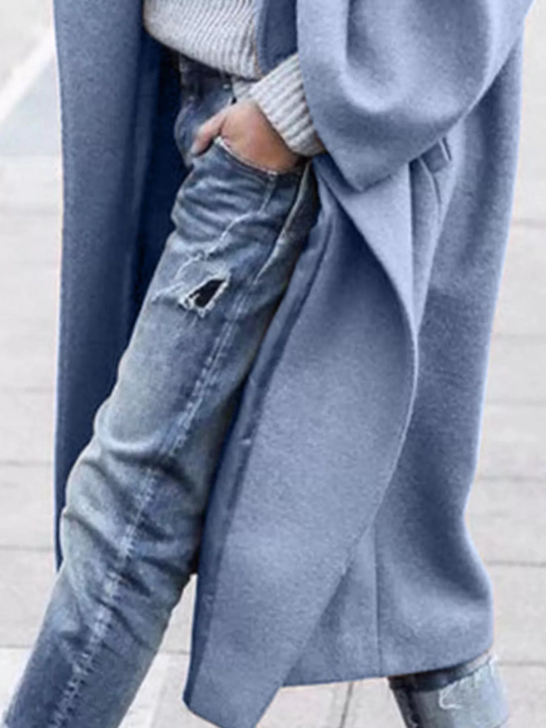 Women's Oversized Lapel Long Trench Coat - Effortless Style