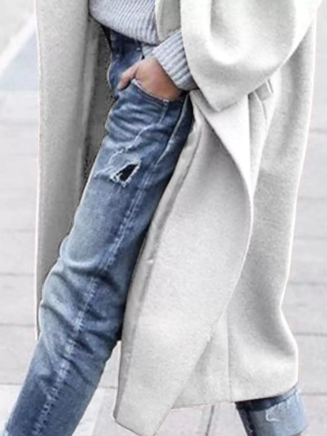 Women's Oversized Lapel Long Trench Coat - Effortless Style