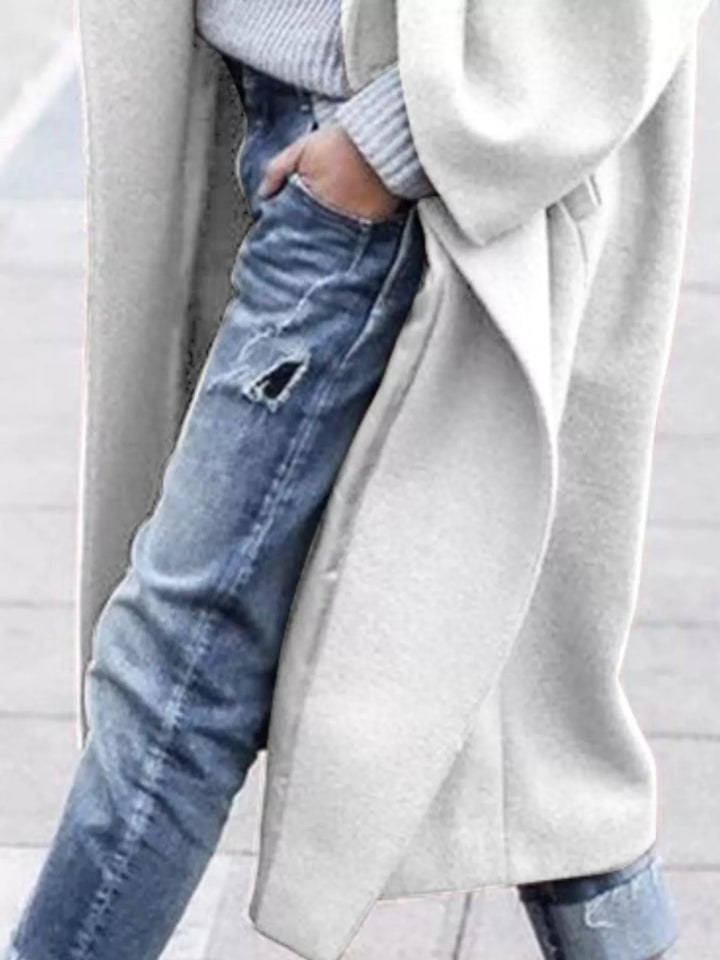 Women's Oversized Lapel Long Trench Coat - Effortless Style