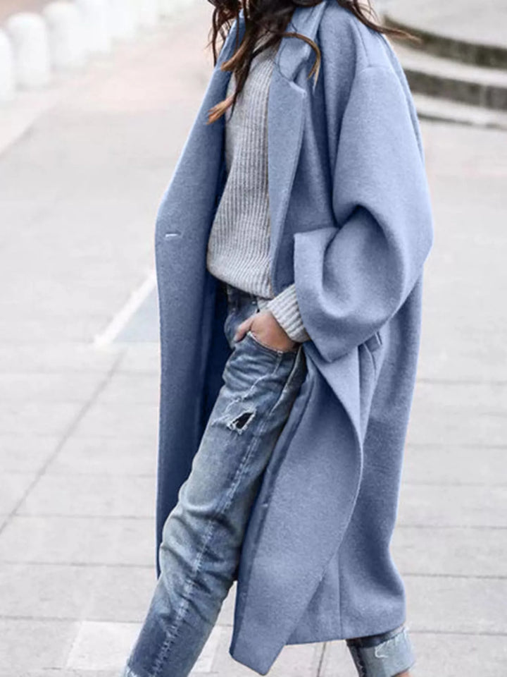 Women's Oversized Lapel Long Trench Coat - Effortless Style