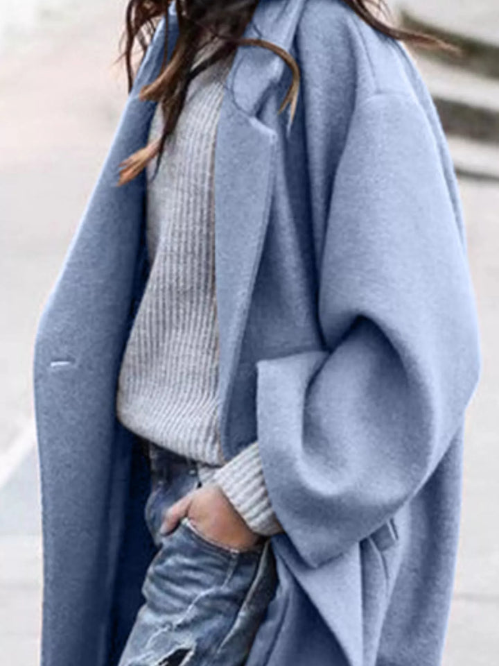 Women's Oversized Lapel Long Trench Coat - Effortless Style