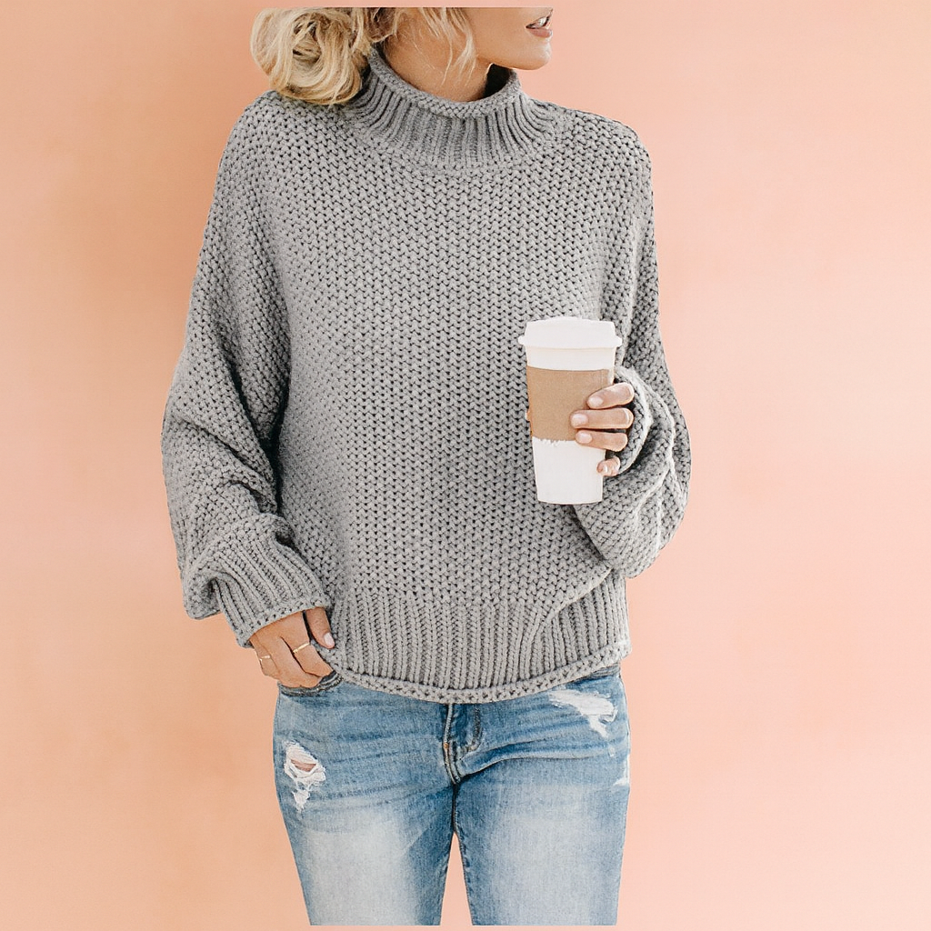 Soft & cozy women's turtleneck sweater. Versatile oversized fit provides ultimate comfort for everyday wear.
