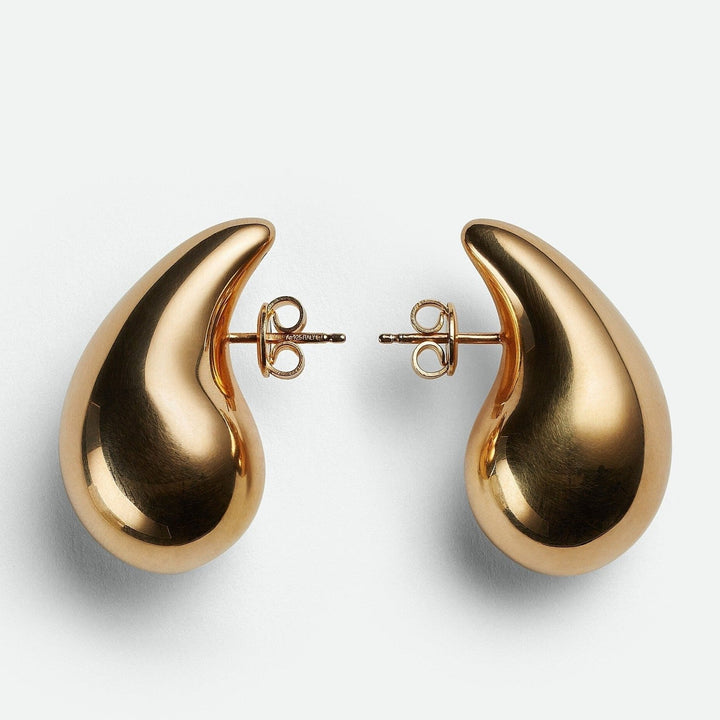 Graceful polished teardrop dangle earrings for women, sleek stainless steel.