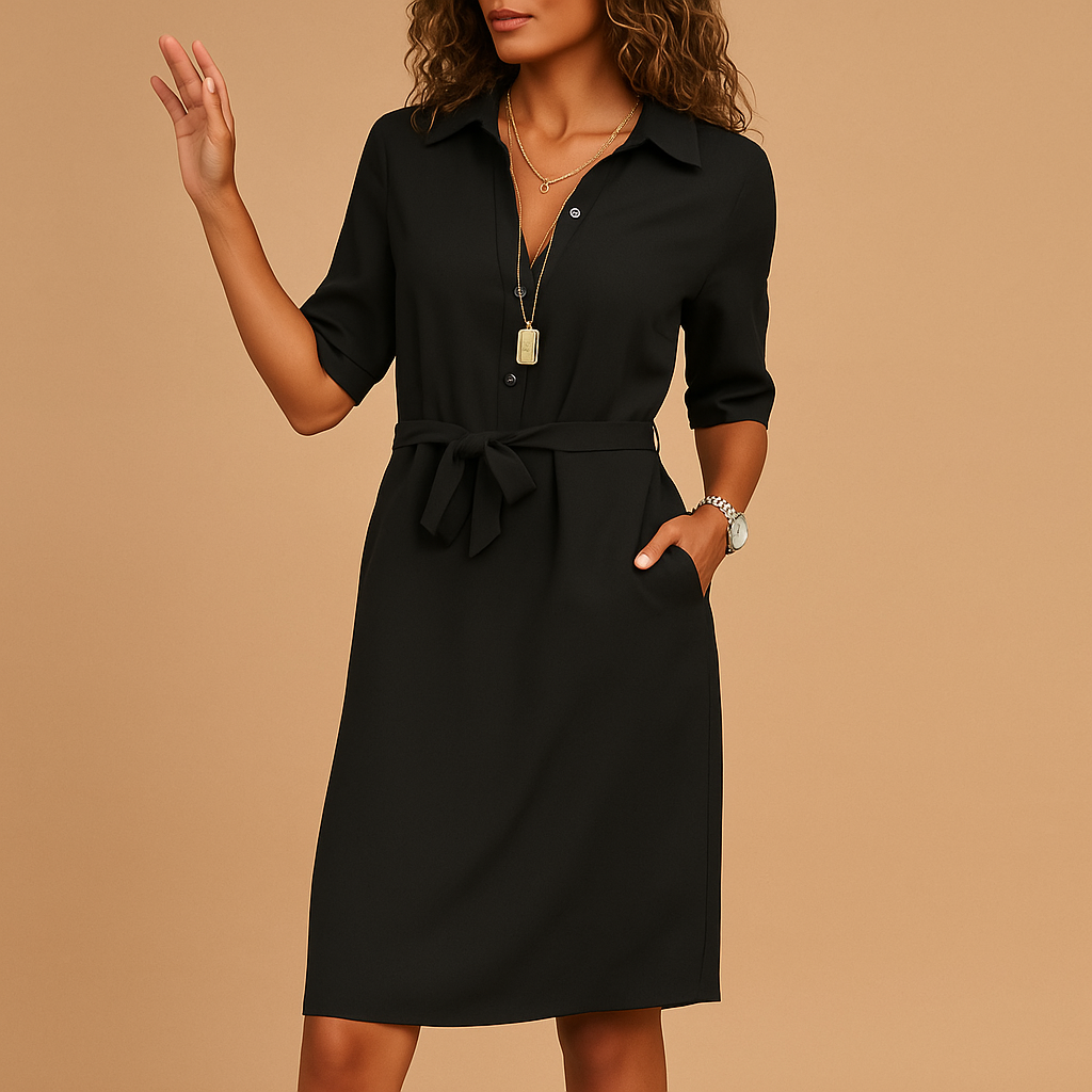 Women's Relaxed Fit Work Midi Dress - Versatile & Polished