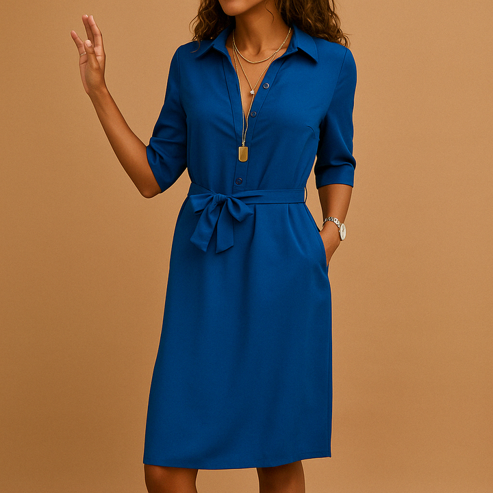 Women's Relaxed Fit Work Midi Dress - Versatile & Polished