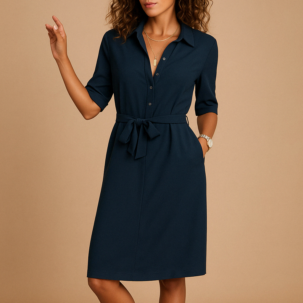 Women's Relaxed Fit Work Midi Dress - Versatile & Polished