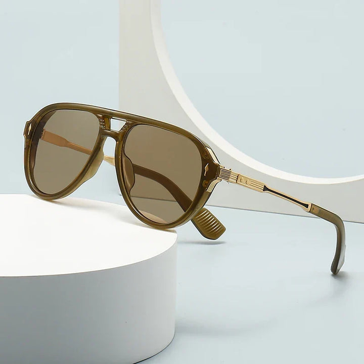 Classic women's retro aviator sunglasses with dark tinted lenses, offering a cool 70s vintage vibe.