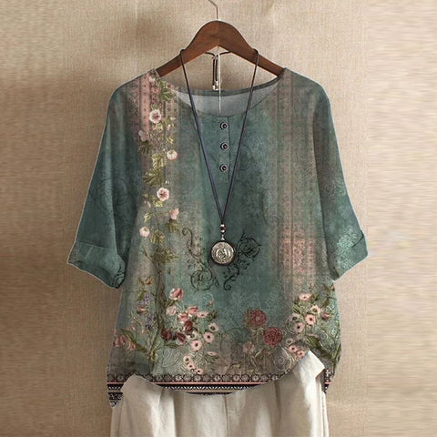Women's Retro Blouse with Timeless Style & Flattering Fit. Elegant long sleeve vintage top for sophisticated wear.