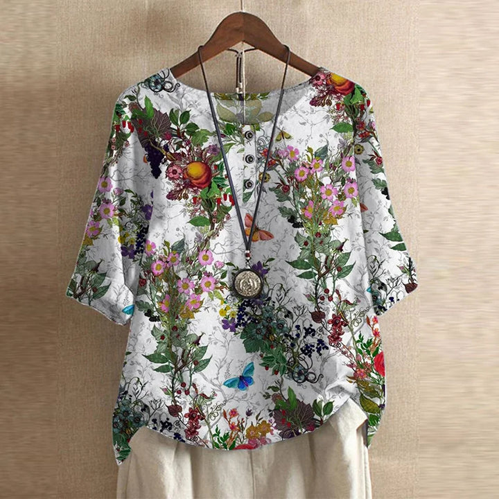 Timeless women's retro blouse. Versatile long sleeve top with flattering fit for elegant, sophisticated style.