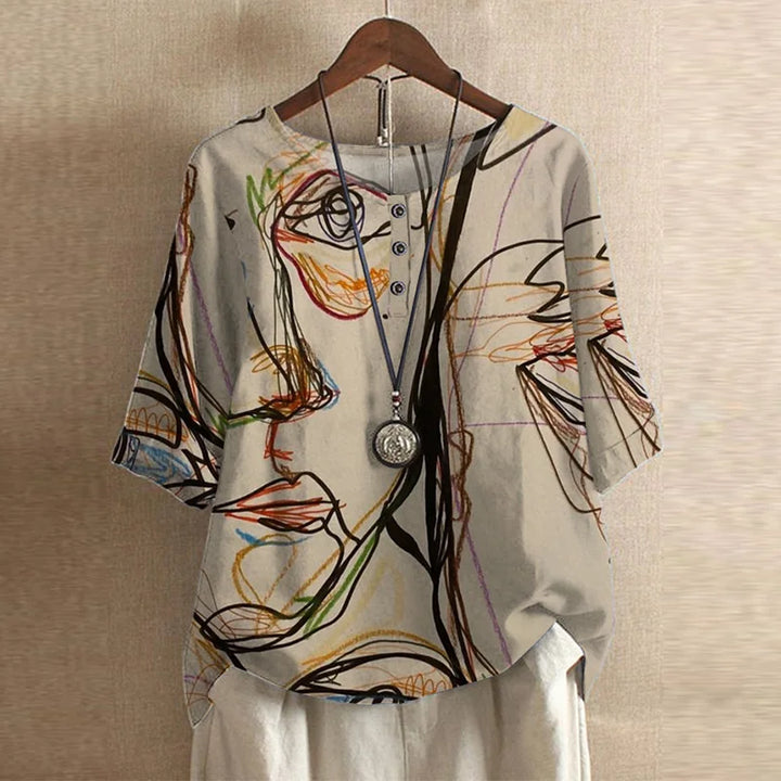 Women's retro blouse. Elegant vintage long sleeve top with a flattering fit for sophisticated and comfortable wear.
