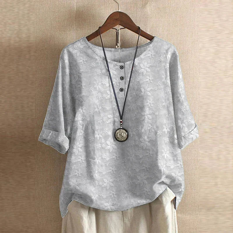 Classic women's retro blouse. Timeless long sleeve shirt, perfect for elegant fashion & sophisticated wear.