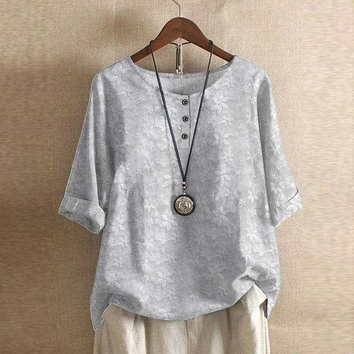 Classic women's retro blouse. Timeless long sleeve shirt, perfect for elegant fashion & sophisticated wear.