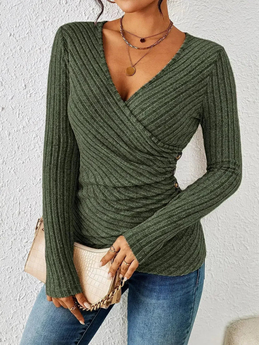 Violet women's long sleeve shaping top, comfortable & flattering with tummy control, ideal for daily wear.