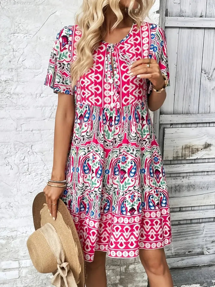 Cute short sleeve day dress, ideal for brunch outings