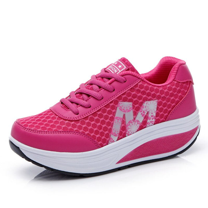Close-up of breathable mesh on Skyler women's comfort sneakers, ensuring cool, dry feet while walking.