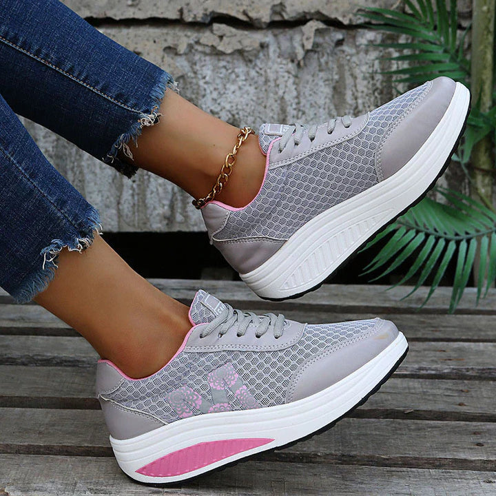 Front view of Skyler breathable sneakers, showcasing a modern design for women's orthopedic footwear.