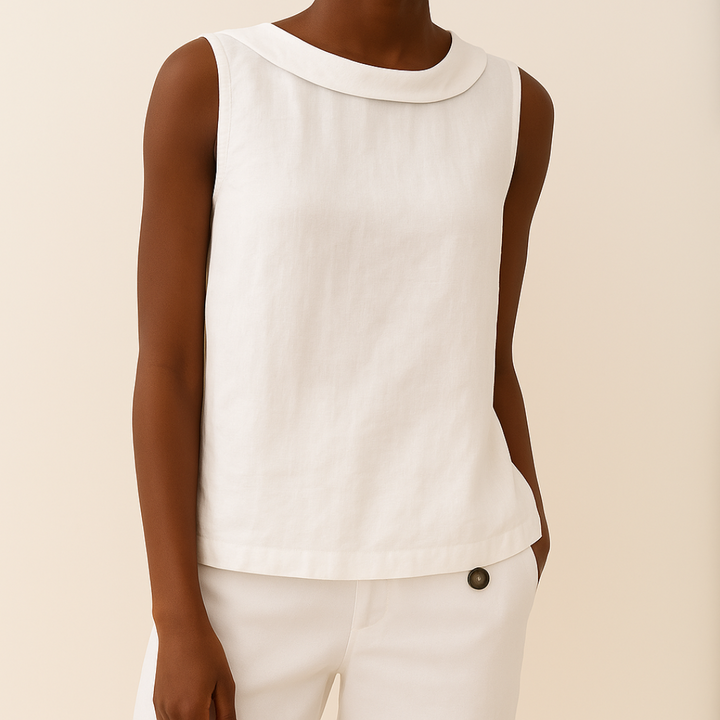 Women's Sleeveless Roll Collar Elegant Top