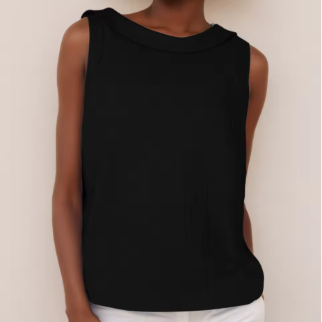 Women's Sleeveless Roll Collar Elegant Top