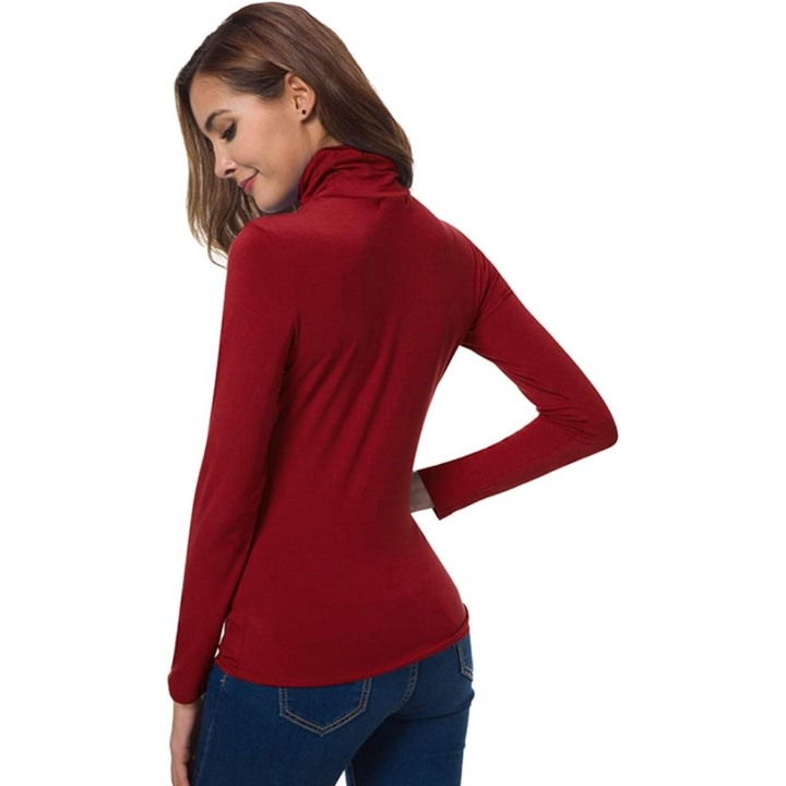Women's slim fit Petra turtleneck in black, a versatile wardrobe essential.