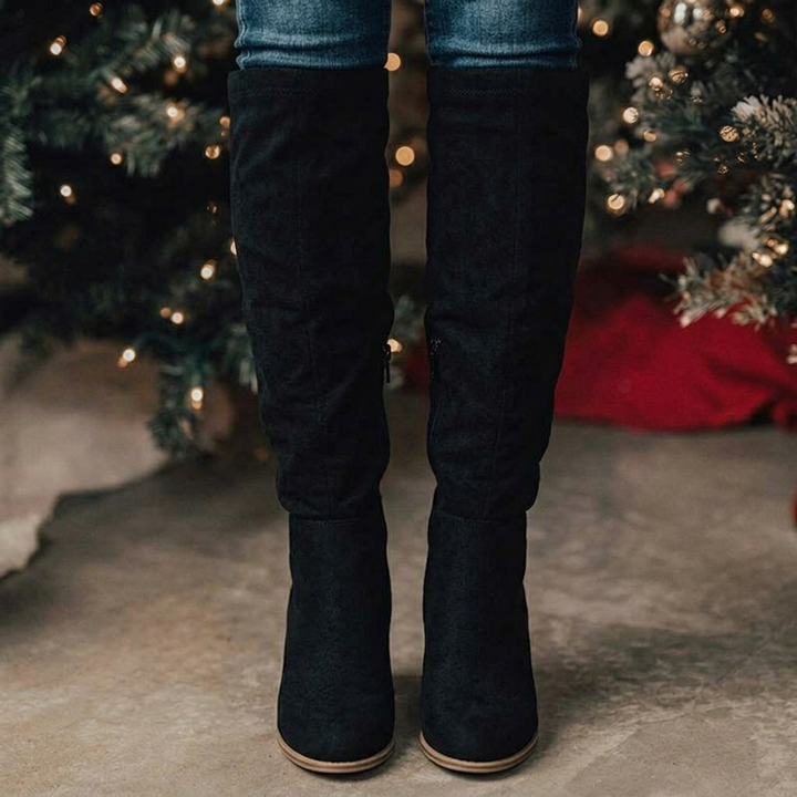 Women's Slouchy Knee High Block Heel Boots | Chic & Stable