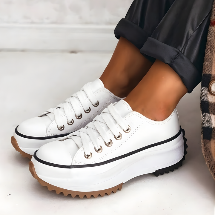 Women's stylish orthopedic platform sneakers, ideal for walking & daily comfort with arch support.