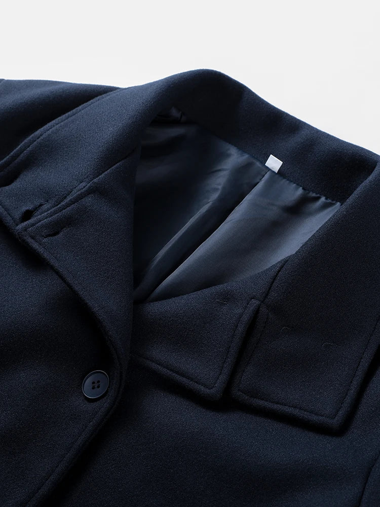 Chic women's pea coat in a timeless design with a functional stand collar.
